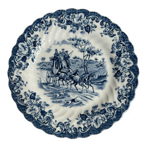 Johnson Bros England Blue Coaching Scenes Ironstone Hunting Country Plate